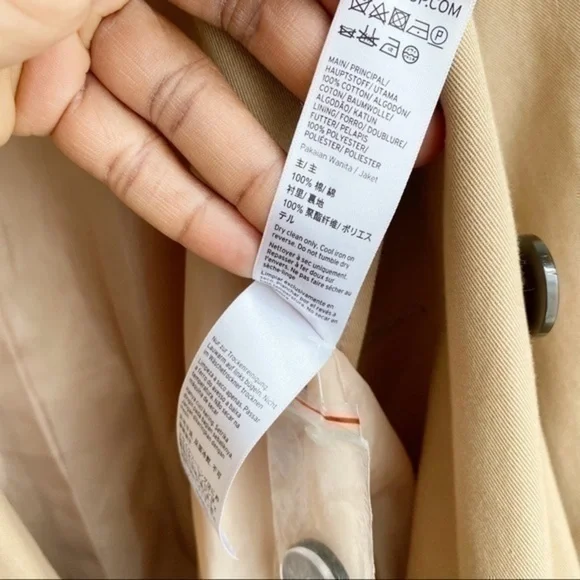 TopShop tan trench coat size US 2